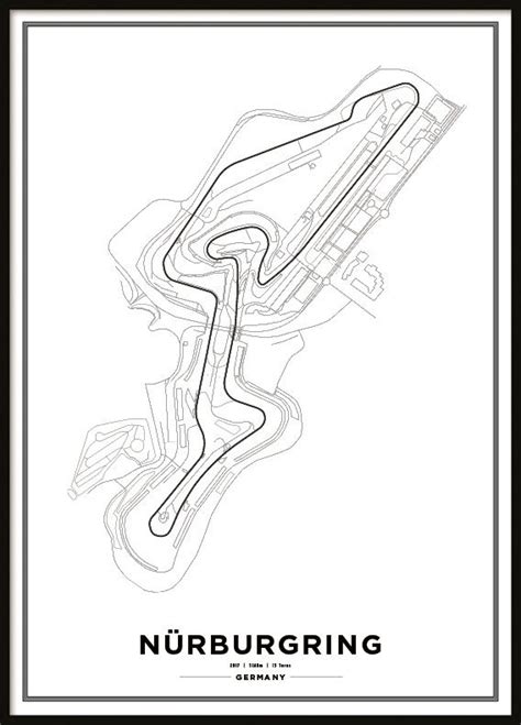 F1 Race Tracks Prints F1 Nürburgring Race Track Print Race Track