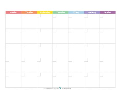 Personal Planner Free Printables Blank Monthly Calendar Monthly