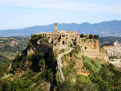 Panorama Of Civita Di Bagnoregio The Jewel On The Hill In Italy Stock