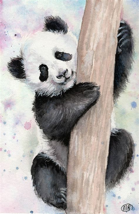 Panda Art Print Watercolour Painting Panda Picture Wildlife | Etsy