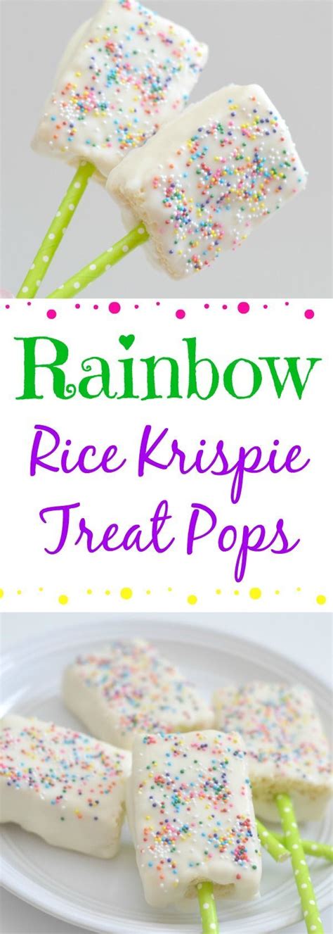 Rainbow Rice Krispie Treat Pops Recipe Rainbow Desserts Rice