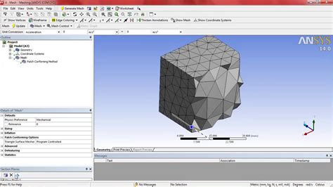Ansys Workbench Mesh Face Sizing Youtube