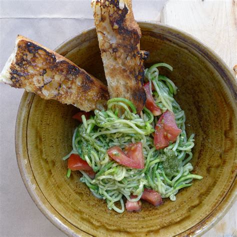 An Urban Cottage Spiralized Zucchini Pasta With Pesto