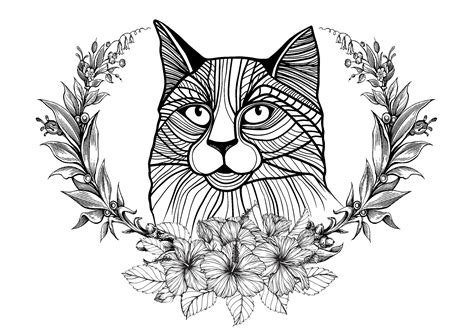 33+ Inspiration Cat Coloring Pages Adults