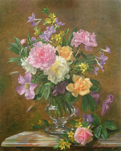 Vase Of Flowers Art Print By Albert Williams Floral Painting Flower