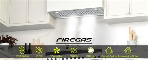 Firegas Range Hood Insert 30 Inch With 600 Cfm Ductedductless