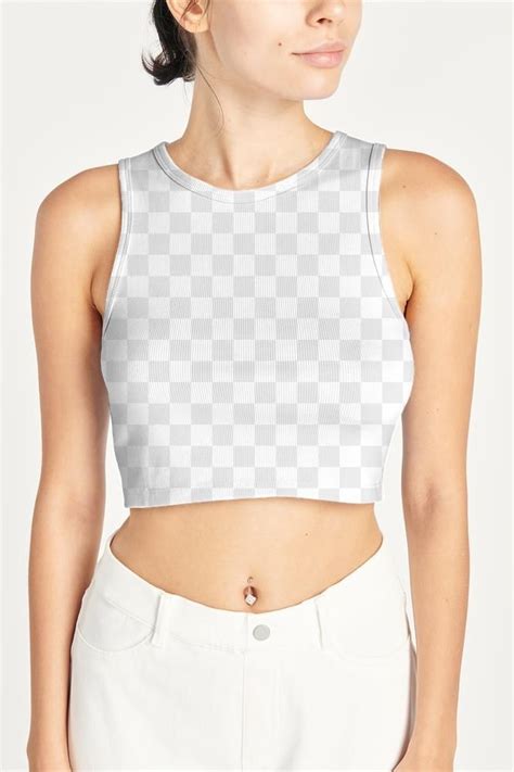 Womens Cropped Tank Top Png Mockup On A Model Free Image By Rawpixel