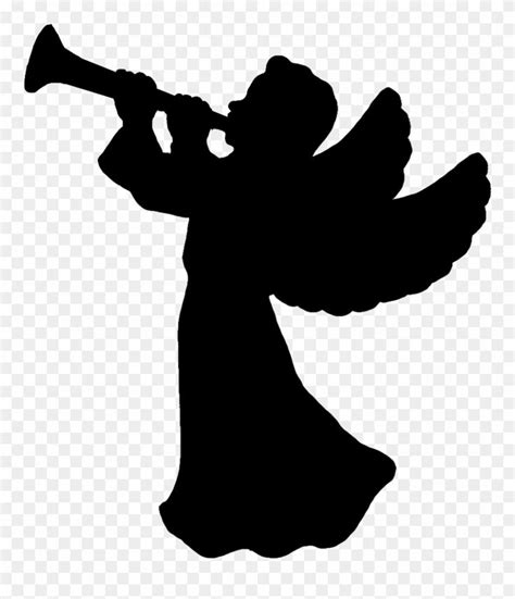 Angel Silhouette Angel With Trumpet Silhouette Clipart 94264 Is A