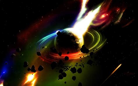 Digital Art Cgi Space Universe Planet Stars Comet
