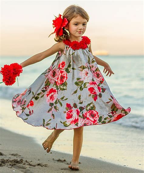 Look What I Found On Zulily Silver And Red Flower Swing Dress Toddler