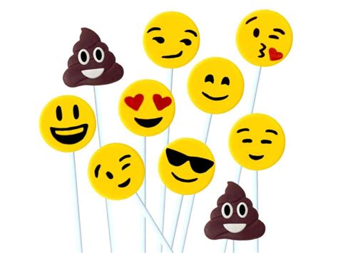 Emoji Candy Lollipops Includes The Poop Emoji Birthday Etsy