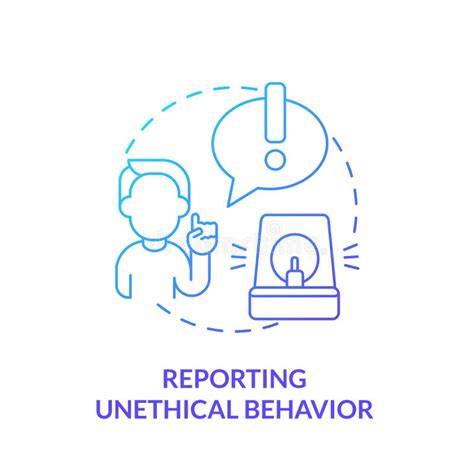 Reporting Unethical Behavior Blue Gradient Concept Icon Stock Vector