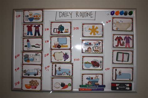 Daily Routine Board For Dylan Split Into Morning