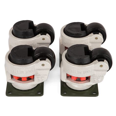 Gd 80f Set Of 4 Leveling Casters Low Noise 1000kg2200lbs Footmaster
