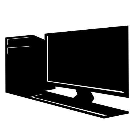 Vector For Free Use Black Desktop Computer