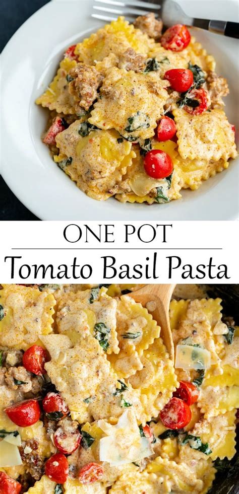 One Pot Creamy Tomato Basil Pasta Recipes Cooking Food