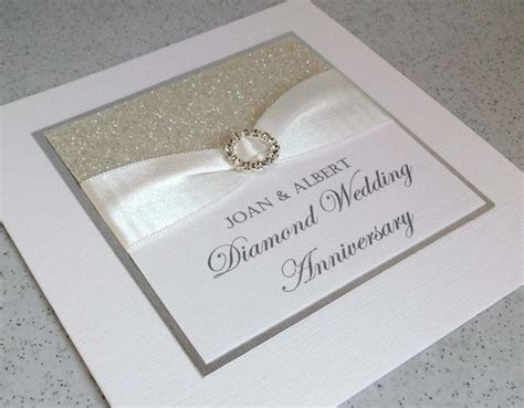 Diamond Wedding Anniversary Card Modern Designer Etsy