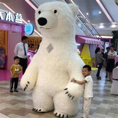 10ft Giant Inflatable Polar Bear Costume Adult Blow Up Fur Plush Mascot