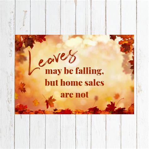 Fall Leaves Real Estate Postcard Front Fall September Home Etsy