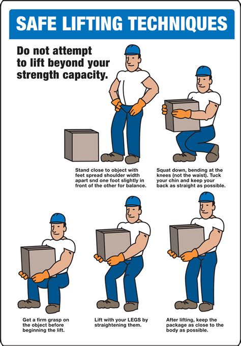 Safe Lifting Techniques Sign