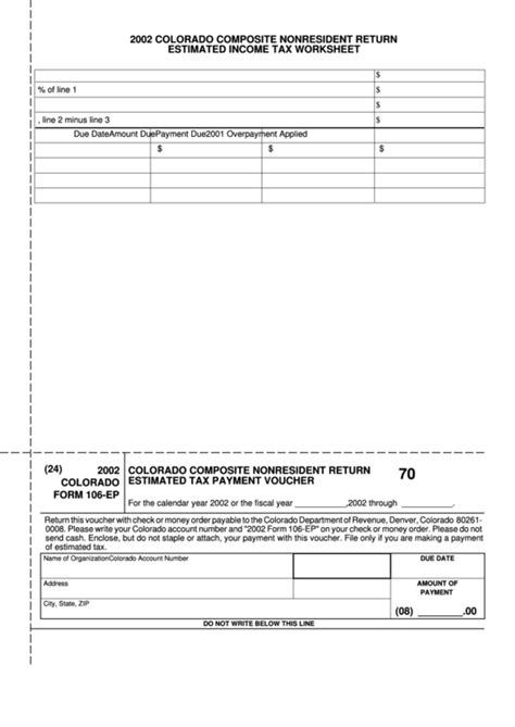 Form 106 Ep Colorado Composite Nonresident Return Estimated Tax