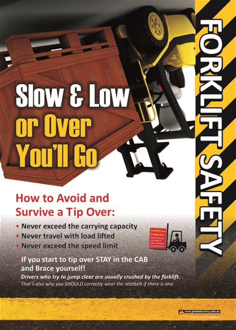 Forklift Slow And Low Safety Posters Promote Safety Health And Safety