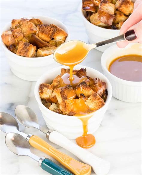 Sift powdered sugar into a large bowl. Bread Pudding with Salted Caramel Whiskey Sauce - Garnish ...