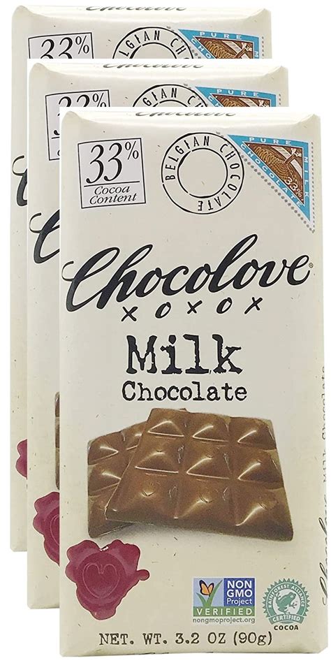 Chocolove Milk Chocolate 33 Cocoa 32 Oz 90 G 3 Bars