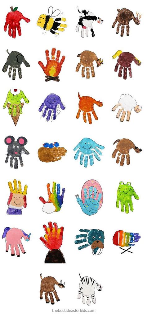 Handprint Alphabet Toddler Crafts Handprint Crafts Toddler Arts And