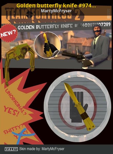 Golden Butterfly Knife 97403871107289 Team Fortress 2 Mods
