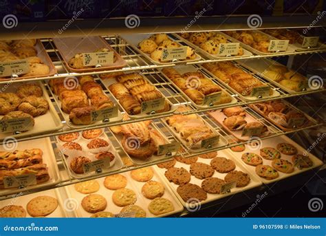 Selection Of Baked Goods For Sale In Frency Bakery Editorial Stock