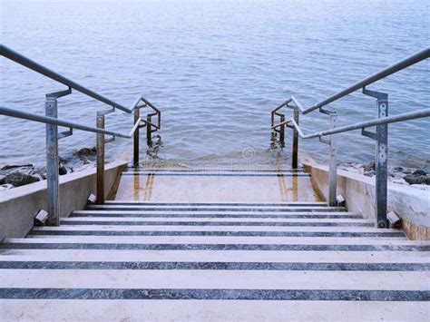 Concrete Stairs Leading Into Water Stock Photo Image Of Leading