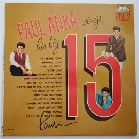 Paul Anka Signed Sings His Big 15 Vol 2 Vinyl Record Album Singer Songwriter Rad Ebay
