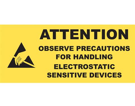Standard Esd Warning Labels Bondline Static Control Equipment