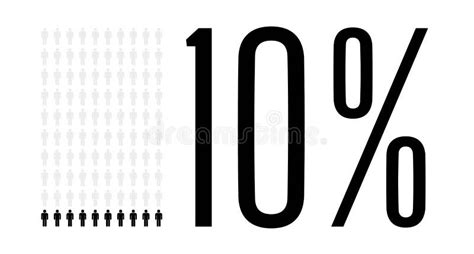 Ten Percent People Chart Graphic 10 Percentage Vector Diagram Stock