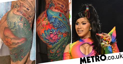 Cardi B Gets Huge Peacock Tattoo Redone After Ten Years Metro News
