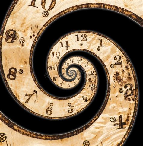 Digital Illustration Of An Infinity Spiral Old Clock Stock Illustration
