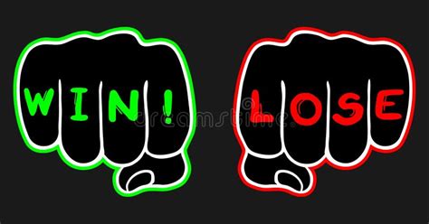 Win And Lose Stock Vector Illustration Of Fist Sign 35099630