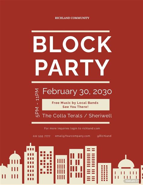 block party flyer template templatenet