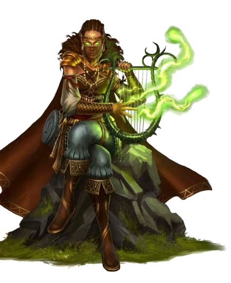 Female Half Elf Nature Bard Harp Pathfinder Pfrpg Dnd Dandd 35 5e 5th