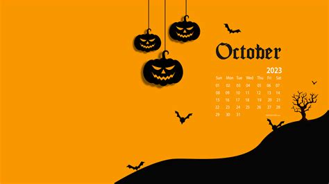 October 2023 Calendar Desktop Wallpaper Printable Templates Protal