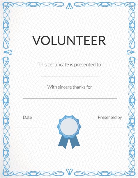 Classic Printable Volunteer Appreciation Certificates