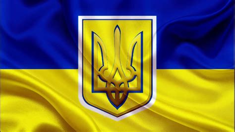Обои на рабочий стол Украина Герб Флаг Краски Текстуры скачать картинку на ПК бесплатно