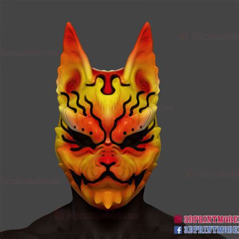Empfangsmaschine Auf Und Ab Gehen Neuropathie Japanese Demon Fox Mask
