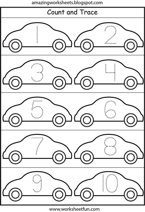 Car Tracing Worksheet