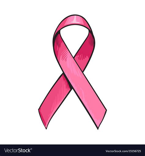 Pink Satin Ribbon Breast Cancer Awareness Symbol Vector Image