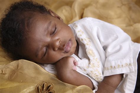 Sleeping Newborn African American Baby Carrie Murphy Doula