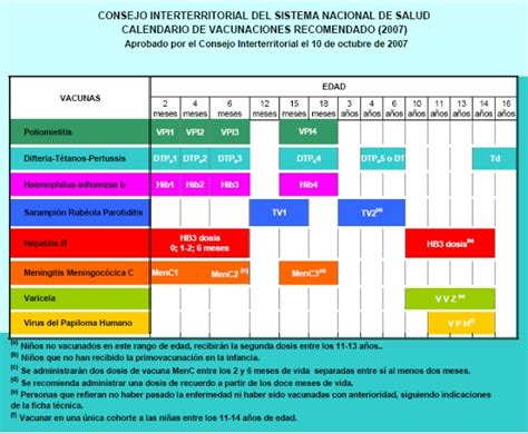 Calendarios De Inmunizaci N En Espa A Comit Asesor De Vacunas De La Aep
