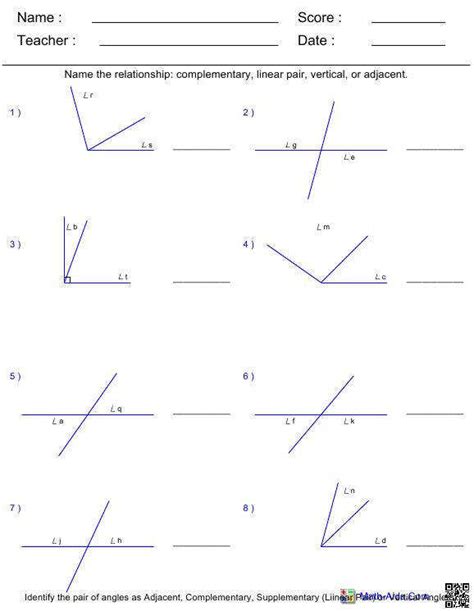 This worksheet can be downloaded in seconds along with the other valuable worksheets we provide. Angle Relationships Worksheets | Homeschooldressage.com