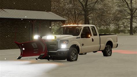Farming Simulator 22 Snowplowing Driveways With Ford F350 Extended Cab